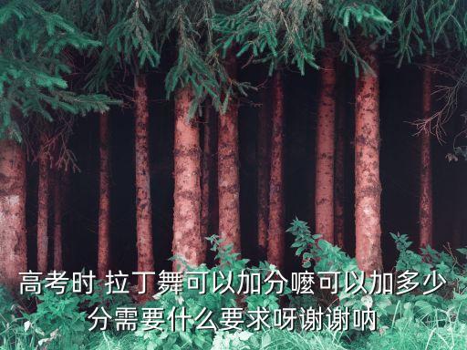 高考时 拉丁舞可以加分嚒可以加多少分需要什么要求呀谢谢呐