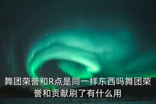舞团荣誉和R点是同一样东西吗舞团荣誉和贡献刷了有什么用