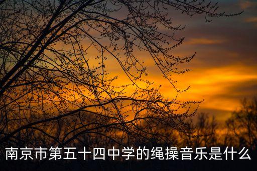 南京市第五十四中学的绳操音乐是什么
