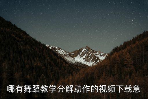 有什么训练表演的舞蹈视频下载，舞蹈教学视频在手机上怎么下载