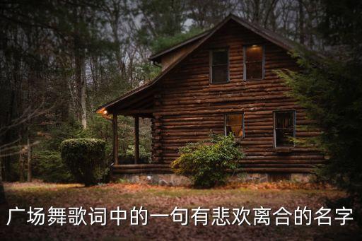 广场舞歌词中的一句有悲欢离合的名字