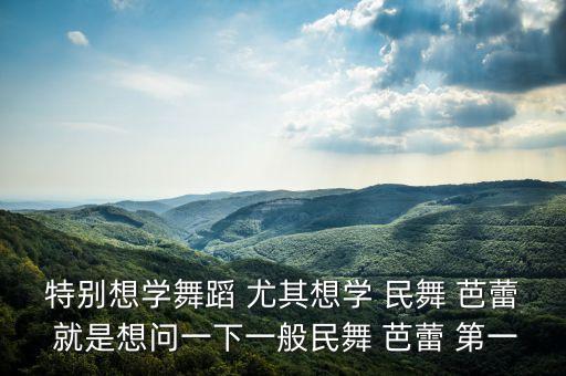 特别想学舞蹈 尤其想学 民舞 芭蕾 就是想问一下一般民舞 芭蕾 第一