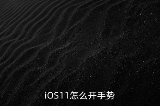 iOS11怎么开手势