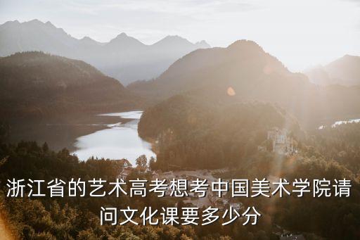 浙江省的艺术高考想考中国美术学院请问文化课要多少分