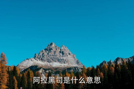 阿拉黑司是什么意思
