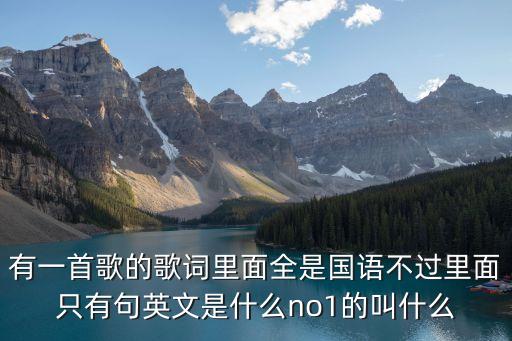 有一首歌的歌词里面全是国语不过里面只有句英文是什么no1的叫什么