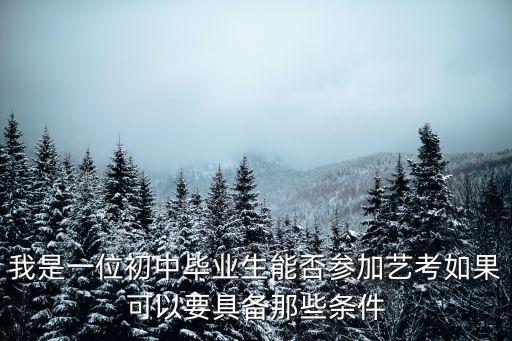 我是一位初中毕业生能否参加艺考如果可以要具备那些条件