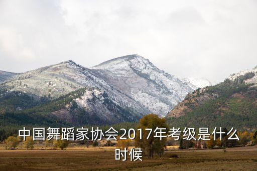 中国舞蹈家协会2017年考级是什么时候