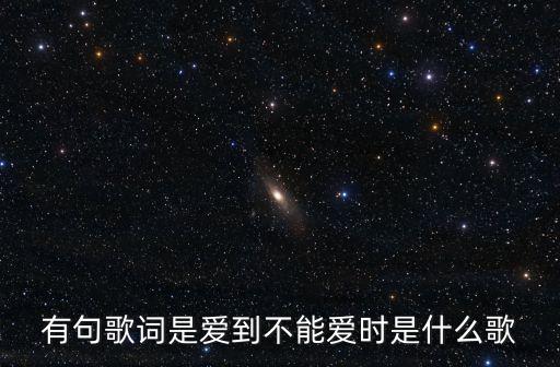 有句歌词是爱到不能爱时是什么歌