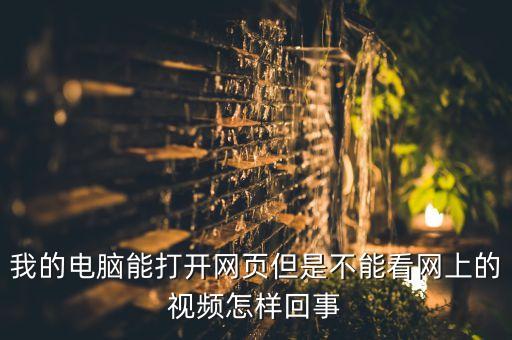 我的电脑能打开网页但是不能看网上的视频怎样回事
