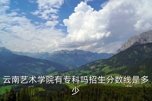 云南艺术学院有专科吗招生分数线是多少