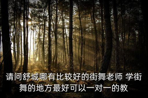 请问舒城哪有比较好的街舞老师 学街舞的地方最好可以一对一的教