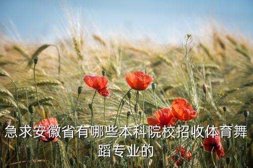 急求安徽省有哪些本科院校招收体育舞蹈专业的