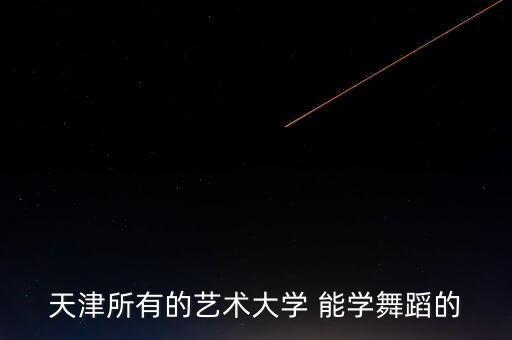 天津所有的艺术大学 能学舞蹈的