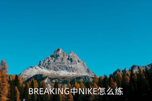 BREAKING中NIKE怎么练