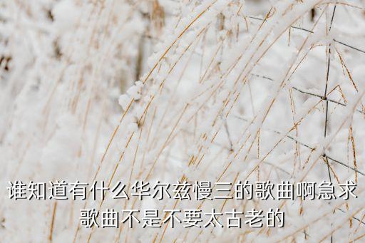 谁知道有什么华尔兹慢三的歌曲啊急求歌曲不是不要太古老的