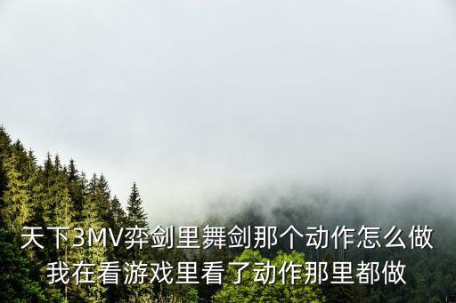 天下3MV弈剑里舞剑那个动作怎么做我在看游戏里看了动作那里都做