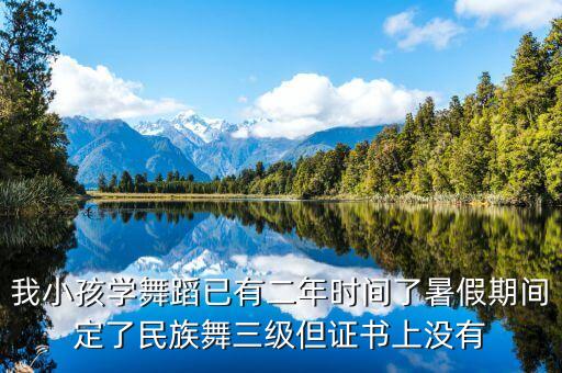 民族舞蹈证书有什么用，我小孩学舞蹈已有二年时间了暑假期间定了民族舞三级但证书上没有