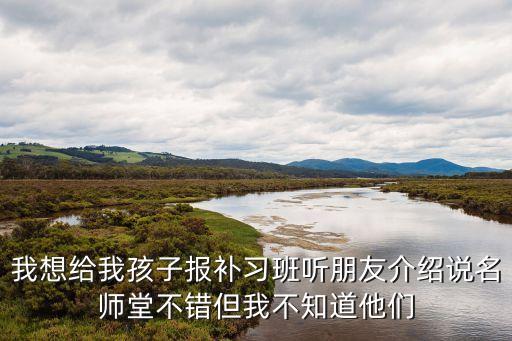 我想给我孩子报补习班听朋友介绍说名师堂不错但我不知道他们