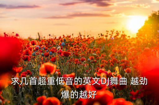 求几首超重低音的英文DJ舞曲 越劲爆的越好