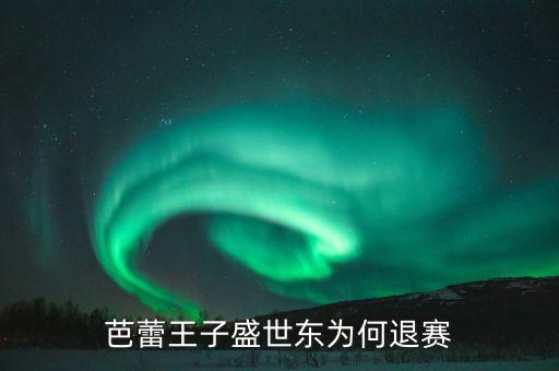 芭蕾王子盛世东为何退赛
