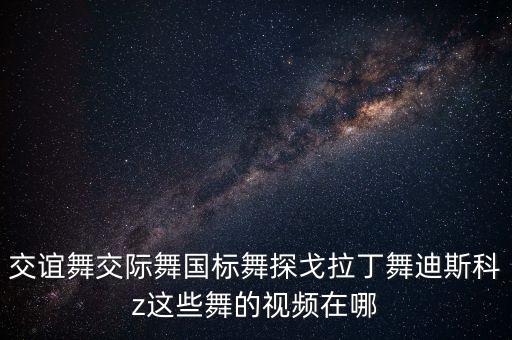 交谊舞交际舞国标舞探戈拉丁舞迪斯科z这些舞的视频在哪