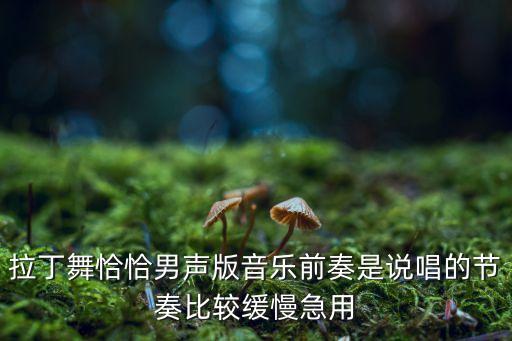 男生版拉丁舞，拉丁舞恰恰男声版音乐前奏是说唱的节奏比较缓慢急用