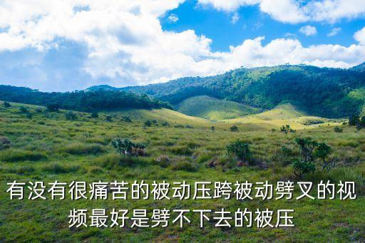 舞蹈压腿疼哭训练视频俄罗斯，有没有很痛苦的被动压跨被动劈叉的视频最好是劈不下去的被压