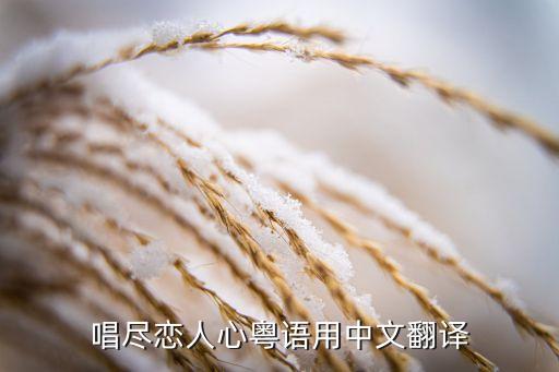 唱尽恋人心粤语用中文翻译