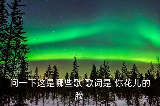 问一下这是哪些歌 歌词是 你花儿的脸