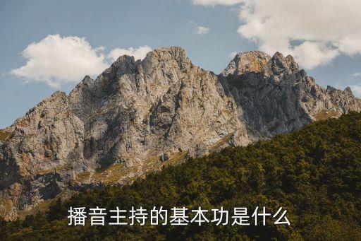 播音主持的基本功是什么