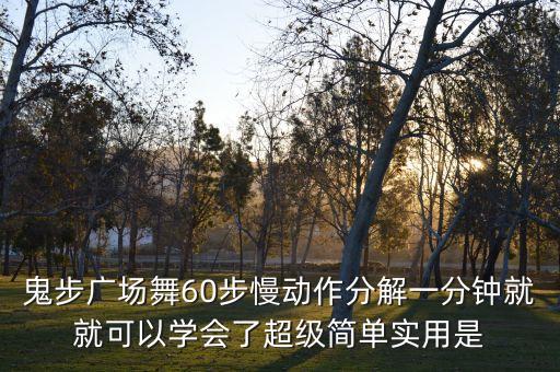 鬼步广场舞60步慢动作分解一分钟就就可以学会了超级简单实用是