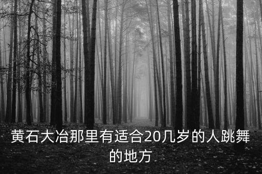黄石大冶那里有适合20几岁的人跳舞的地方
