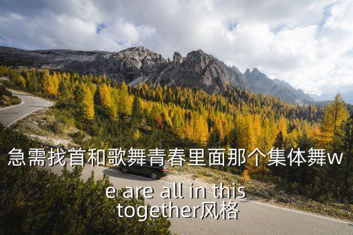 舞蹈和歌曲一样的歌曲是什么歌，急需找首和歌舞青春里面那个集体舞we are all in this together风格