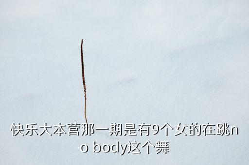 快乐大本营那一期是有9个女的在跳no body这个舞