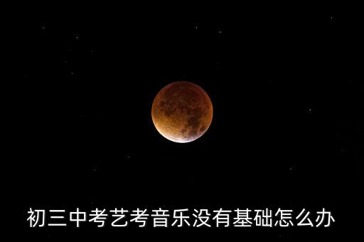 初三中考艺考音乐没有基础怎么办