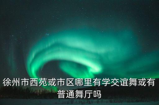 徐州市西苑或市区哪里有学交谊舞或有普通舞厅吗