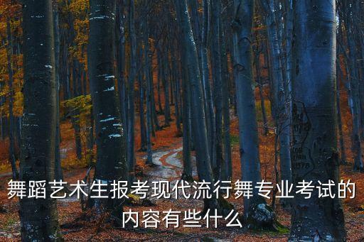 舞蹈艺术生报考现代流行舞专业考试的内容有些什么