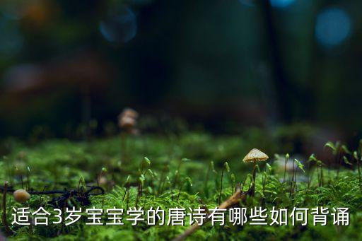 适合3岁宝宝学的唐诗有哪些如何背诵