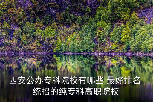 西安公办专科院校有哪些 最好排名 统招的纯专科高职院校