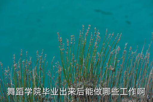 舞蹈专业毕业后就业有哪些岗位，舞蹈学院毕业出来后能做哪些工作啊
