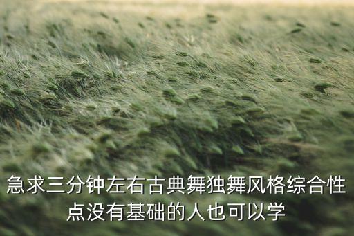 急求三分钟左右古典舞独舞风格综合性点没有基础的人也可以学