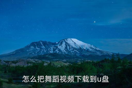 怎么把舞蹈视频下载到u盘