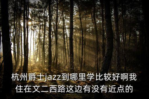 杭州爵士jazz到哪里学比较好啊我住在文二西路这边有没有近点的