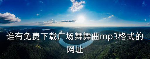 谁有免费下载广场舞舞曲mp3格式的网址