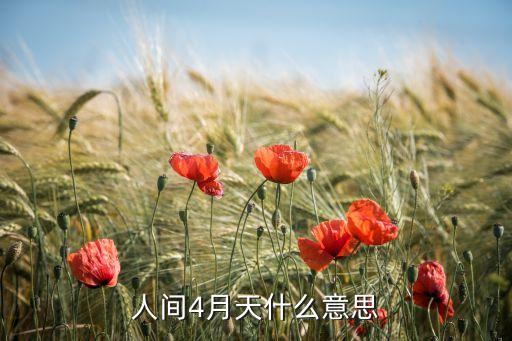 人间4月天什么意思