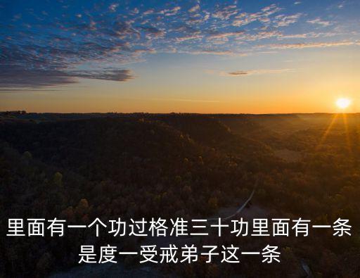 里面有一个功过格准三十功里面有一条是度一受戒弟子这一条