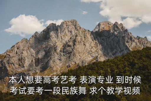 本人想要高考艺考 表演专业 到时候考试要考一段民族舞 求个教学视频