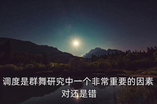 调度是群舞研究中一个非常重要的因素 对还是错