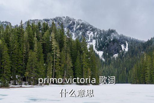 primo victoria 歌词什么意思